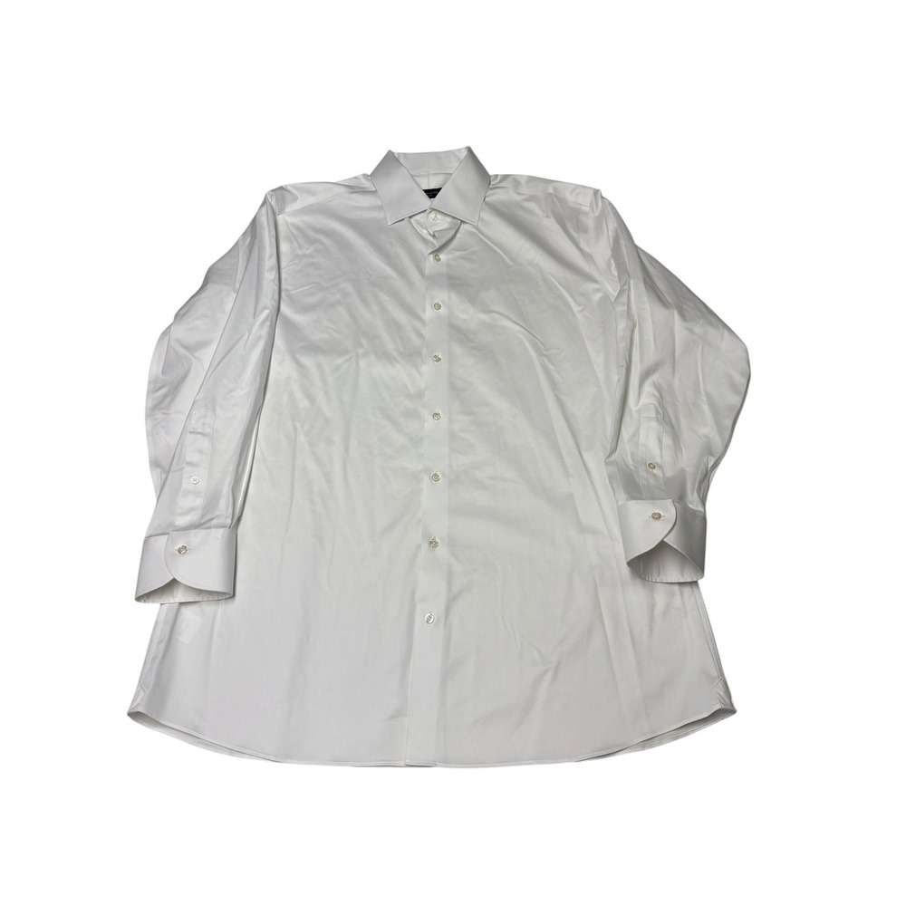 Proper Cloth Non-Iron Stretch Supima White Twill Dress Shirt Mens 18 33.5